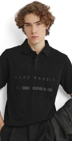 Rare Rabbit Men’s Black Polo T-shirt